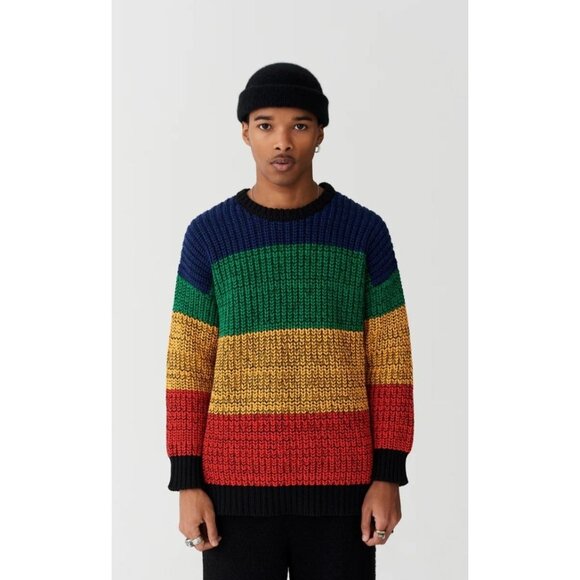 Lazy Oaf Other - Lazy Oaf XXL Rainbow Knit Jumper Colorful Stripe Sweater Grandpa Core
